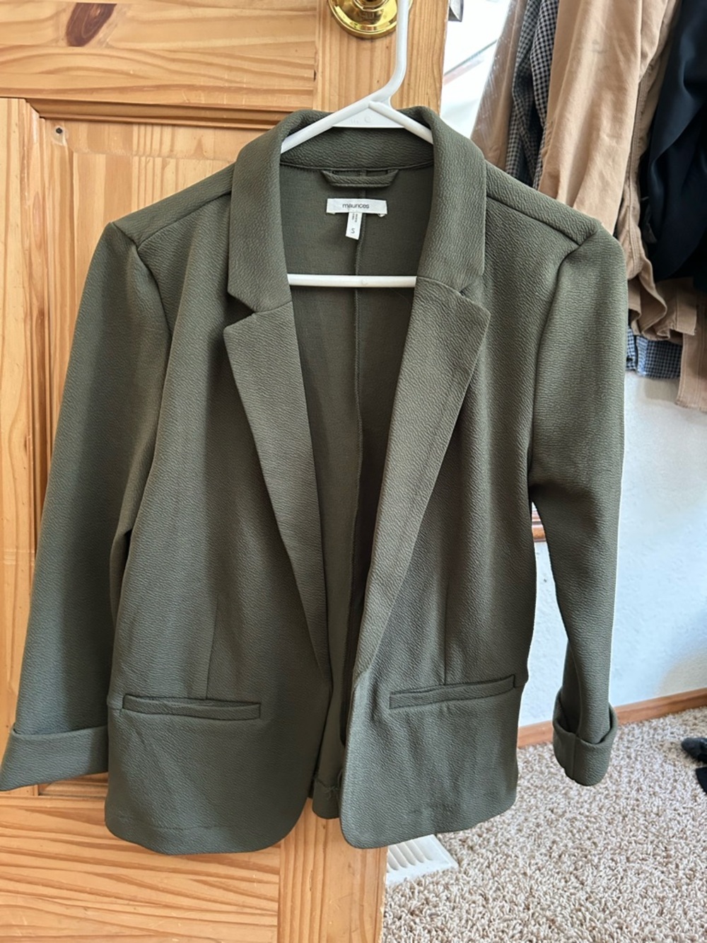 Maurices Olive Green Open Blazer Jacket